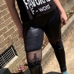 Black lace leggings